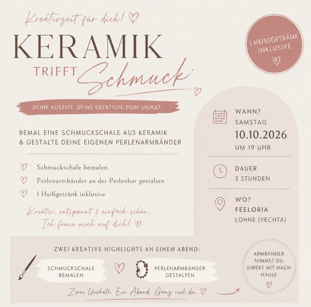 Keramik trifft Schmuck – Kreativ-Workshop bei Feeloria