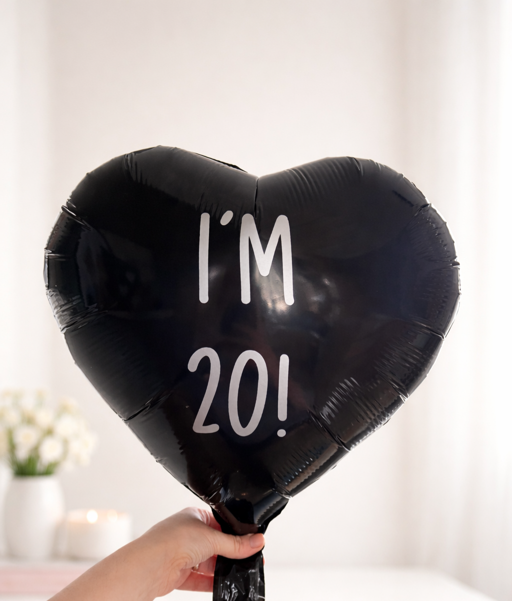 Personalisierter Herz-Heliumballon mit Wunschtext